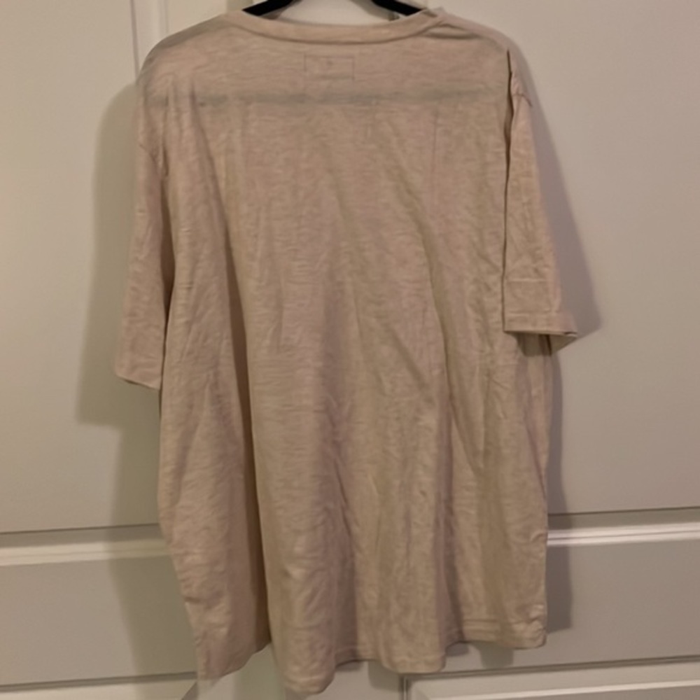 NWT Mutual Weave Short Sleeve V-Neck Shirt Men's 2XL Oatmeal Heather - Picture 6 of 8